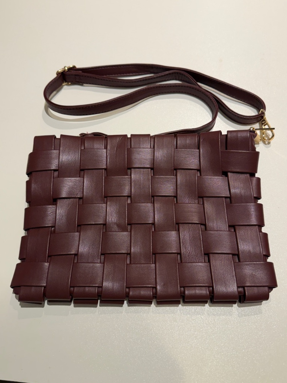 Anthropologie Woven Leather Crossbody Bag - Brown